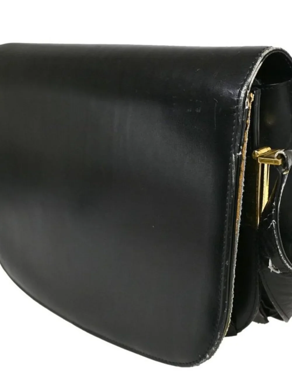 Celine Carriage Shoulder Bag Leather Black 67 Fa291 - Picture 4 of 15